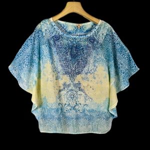 Reba Collection Sheer Embellished Blouse – Boho Chic Elegance Size (M)